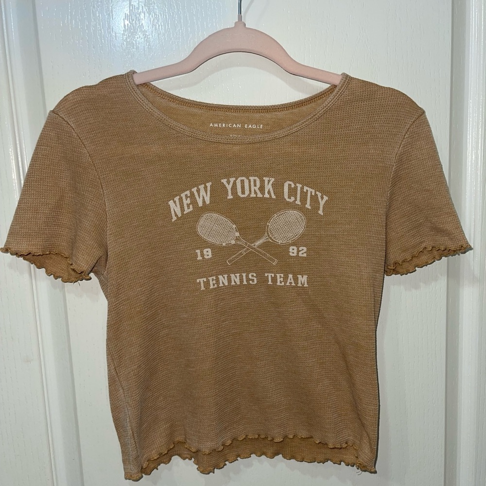 American Eagle-Medium-crop-top- Tennis T-shirt